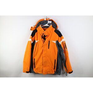 Vintage Y2K Streetwear Mens Medium Distressed Lined Hooded Ski Snowboard Jacket